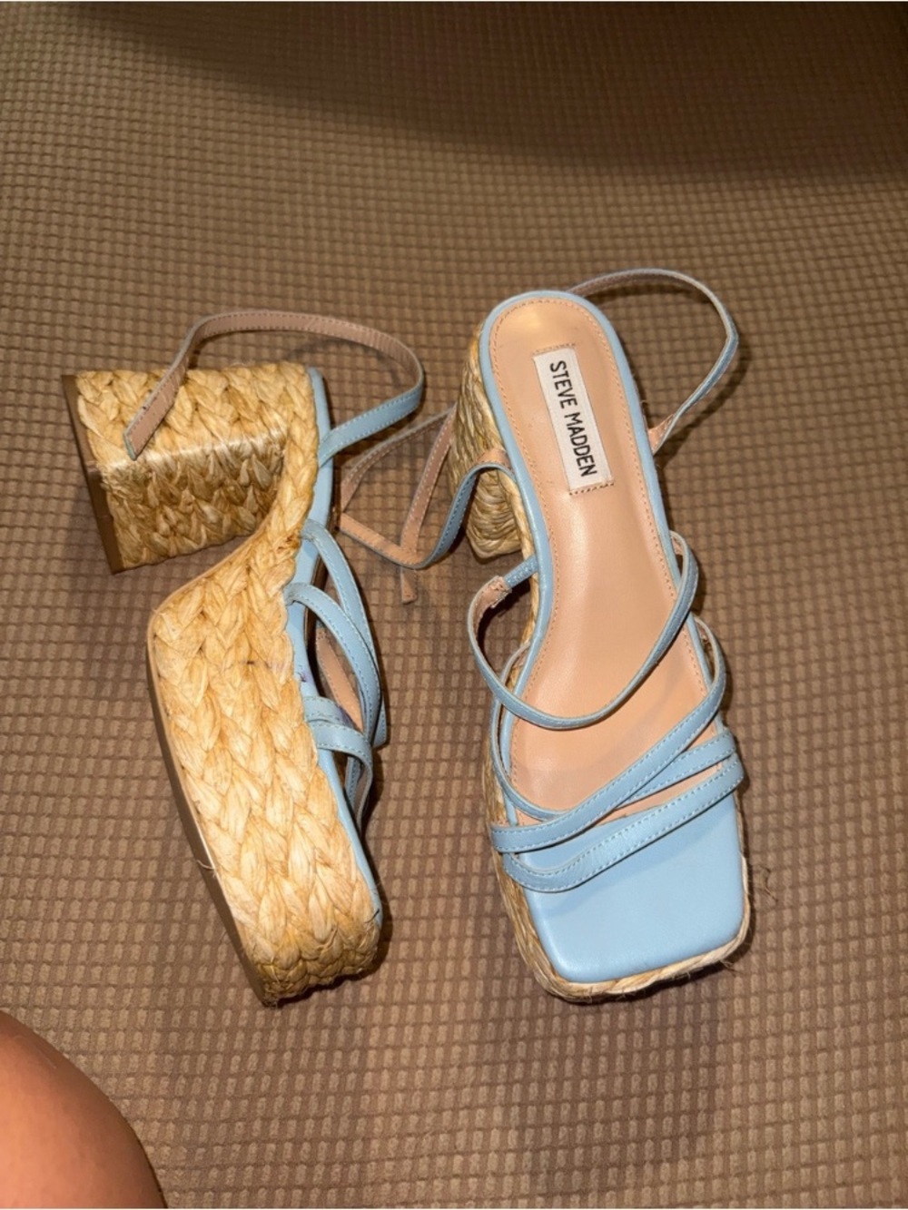Steve Madden Baby Blue Braided Wedge Sandals
